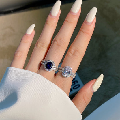 [Lora-Jewelry] Bague de banquet éblouissante et charmante de 1,5 carat à taille ovale