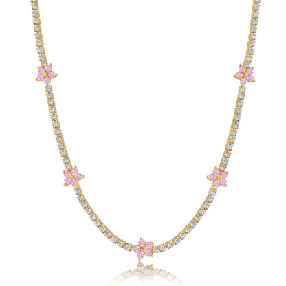 [Lora-Jewelry] Collier tennis luxueux à fleurs colorées
