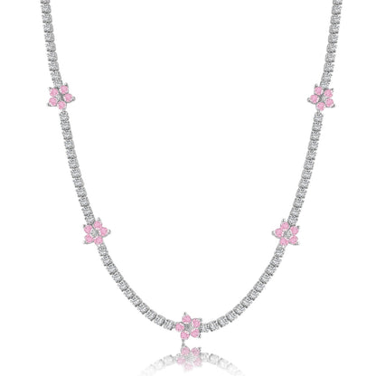 [Lora-Jewelry] Collier tennis luxueux à fleurs colorées