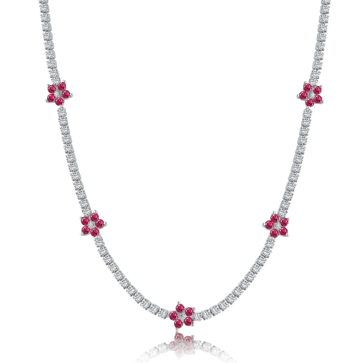 [Lora-Jewelry] Collier tennis luxueux à fleurs colorées
