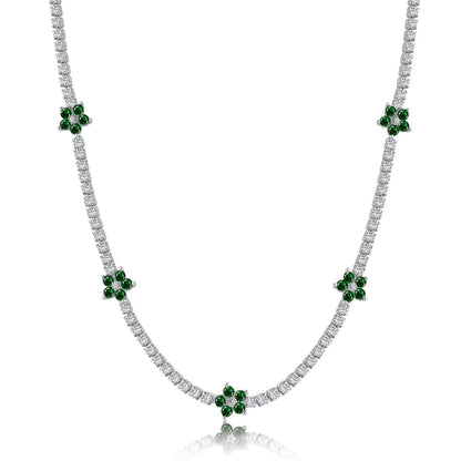 [Lora-Jewelry] Collier tennis luxueux à fleurs colorées