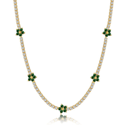 [Lora-Jewelry] Collier tennis luxueux à fleurs colorées