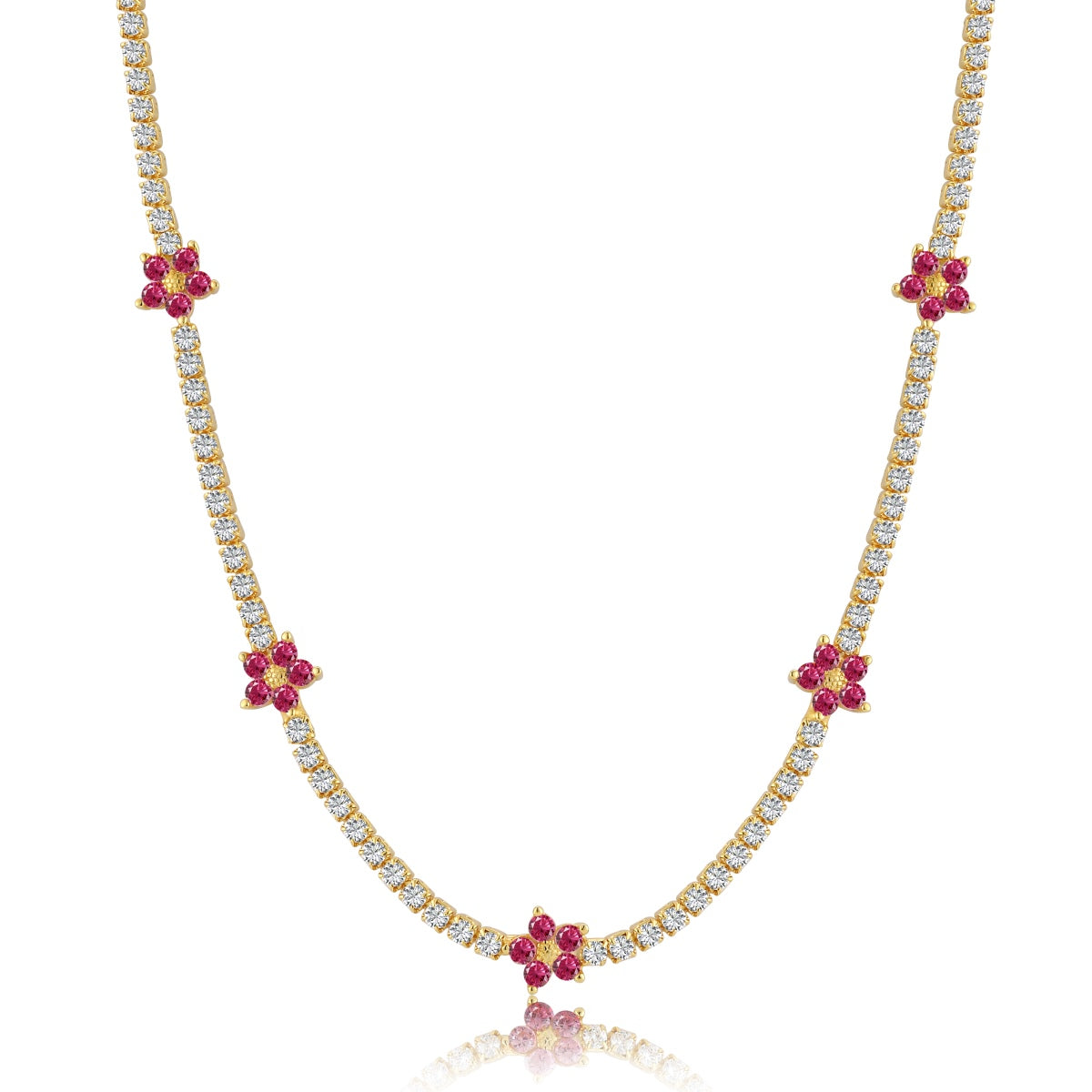 [Lora-Jewelry] Collier tennis luxueux à fleurs colorées