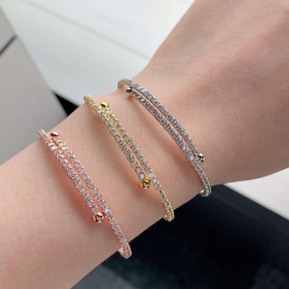 [Lora-Jewelry] Bracelet fantaisie rond avec rangée de diamants