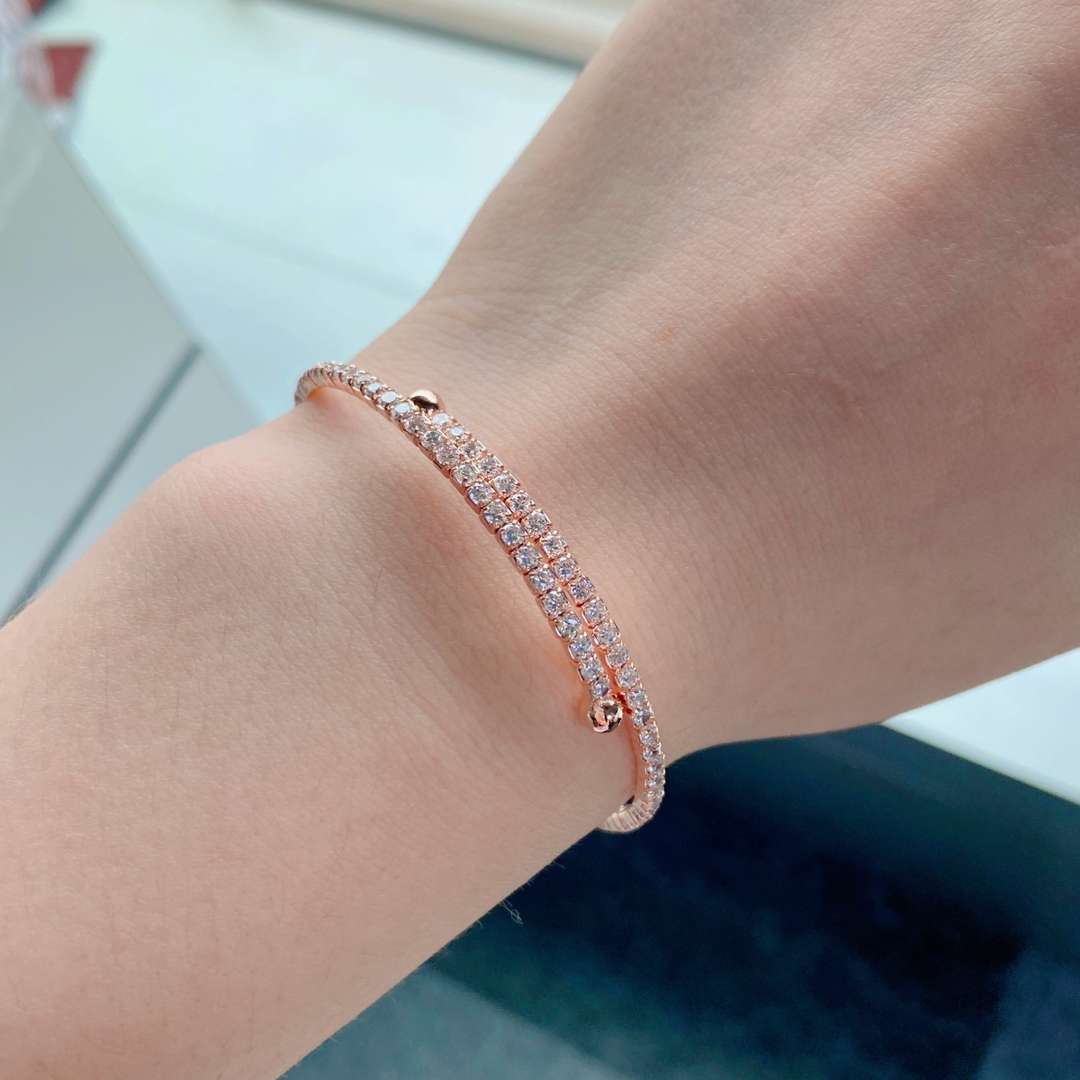 [Lora-Jewelry] Bracelet fantaisie rond avec rangée de diamants