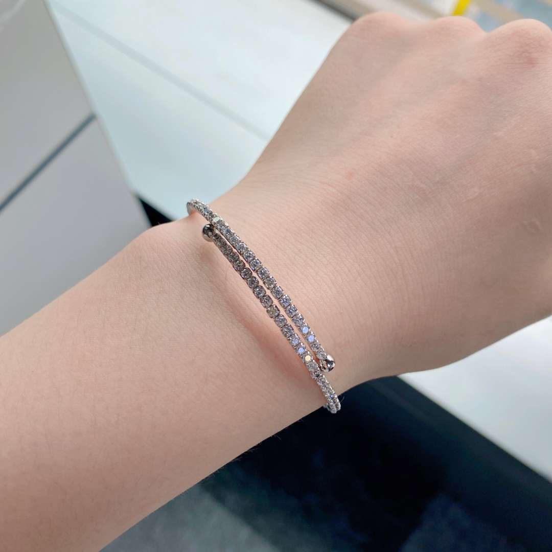 [Lora-Jewelry] Bracelet fantaisie rond avec rangée de diamants