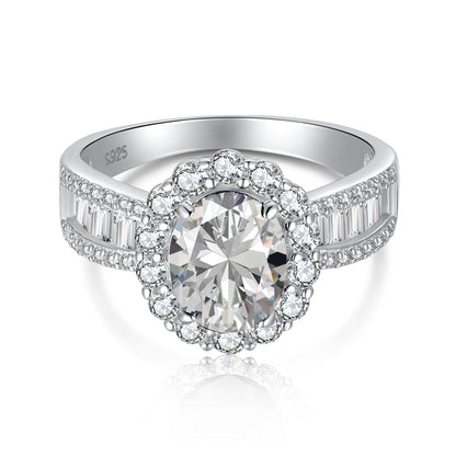 [Lora-Jewelry] Bague de banquet éblouissante et charmante de 1,5 carat à taille ovale