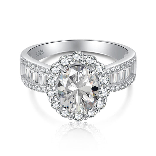 [Lora-Jewelry] Bague de banquet éblouissante et charmante de 1,5 carat à taille ovale