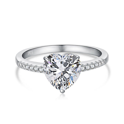 [Lora-Jewelry] Bague d'amoureux taille cœur éblouissante et brillante de 2,0 carats