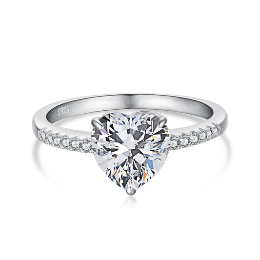 [Lora-Jewelry] Bague d'amoureux taille cœur éblouissante et brillante de 2,0 carats
