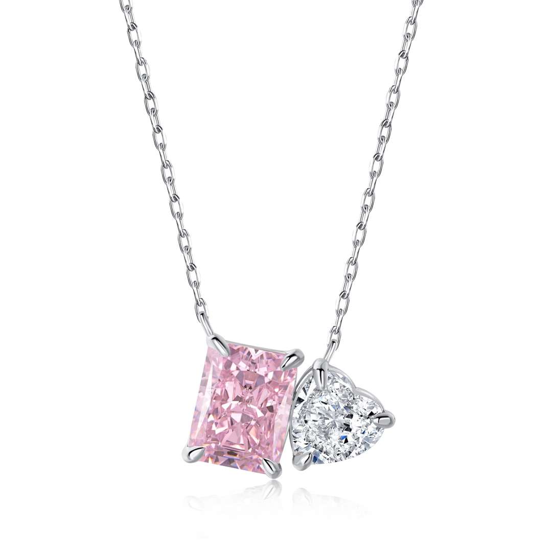 [Lora-Jewelry] Collier éblouissant en forme de carré et de cœur