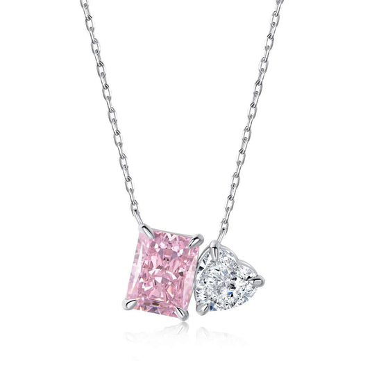 [Lora-Jewelry] Collier éblouissant en forme de carré et de cœur