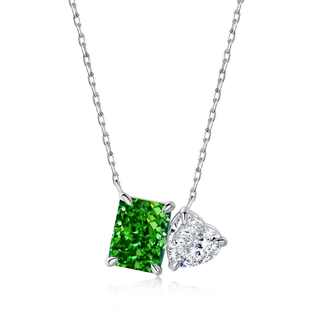[Lora-Jewelry] Collier éblouissant en forme de carré et de cœur