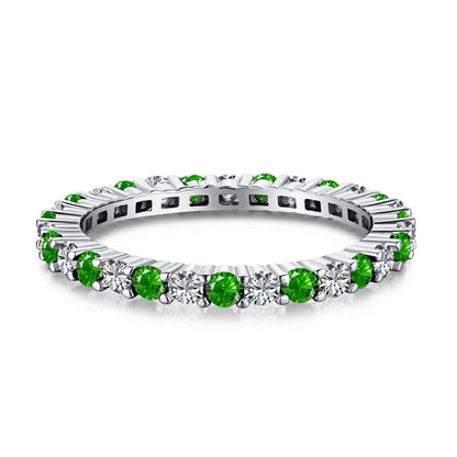 [Lora-Jewelry] Superbe bague tennis ronde colorée