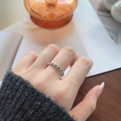 [Lora-Jewelry] Superbe bague tennis ronde colorée
