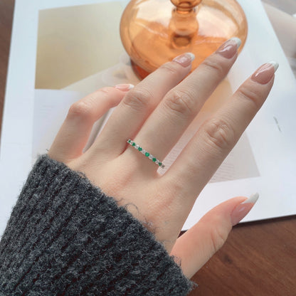 [Lora-Jewelry] Superbe bague tennis ronde colorée