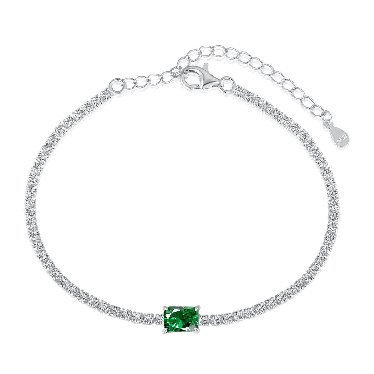 [Lora-Jewelry] Bracelet de banquet unique taille émeraude de 1,0 carat
