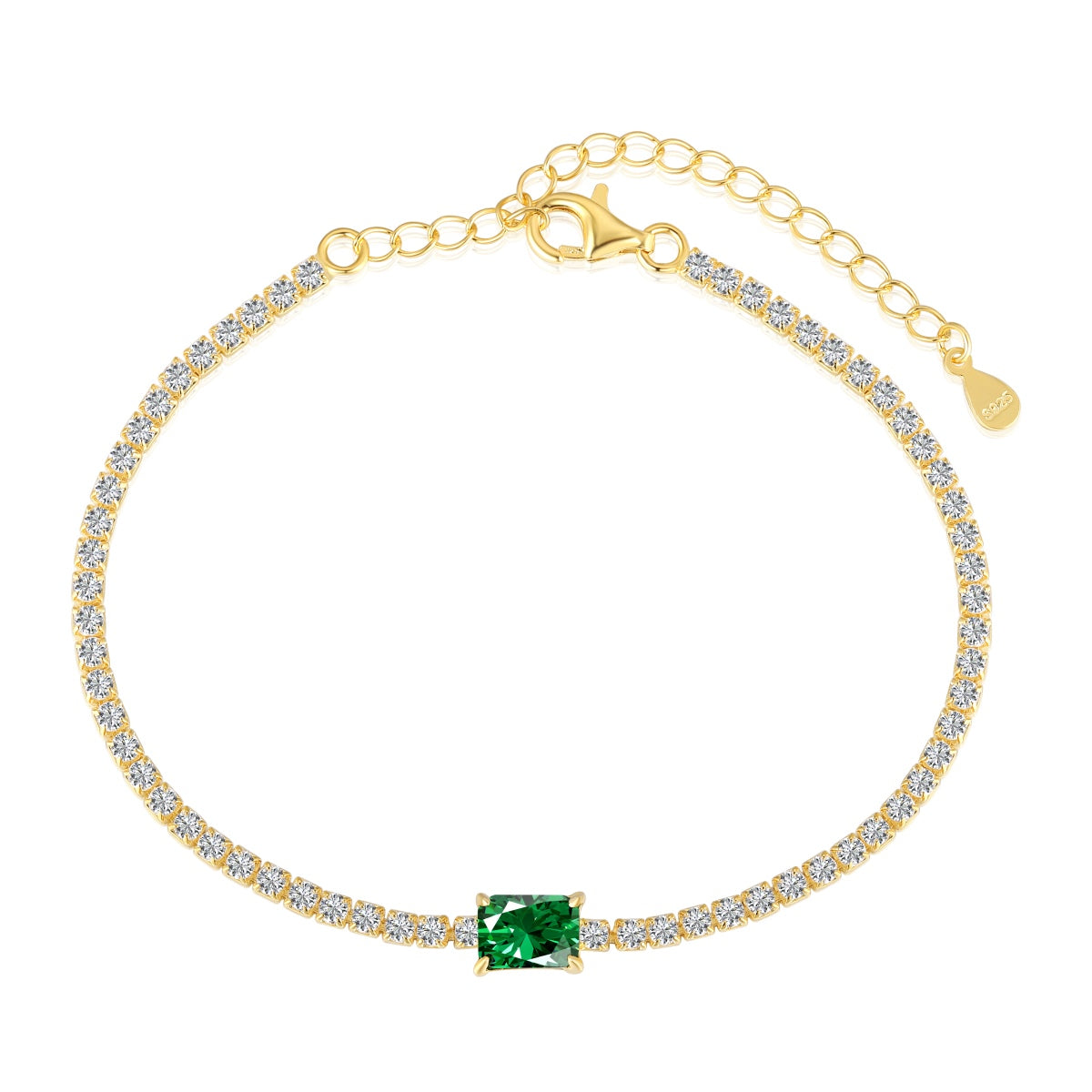 [Lora-Jewelry] Bracelet de banquet unique taille émeraude de 1,0 carat