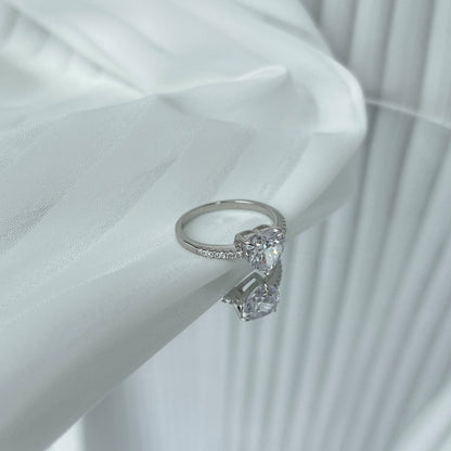 [Lora-Jewelry] Bague d'amoureux taille cœur éblouissante et brillante de 2,0 carats
