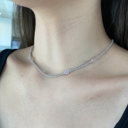 [Lora-Jewelry] Collier tennis luxueux à fleurs colorées