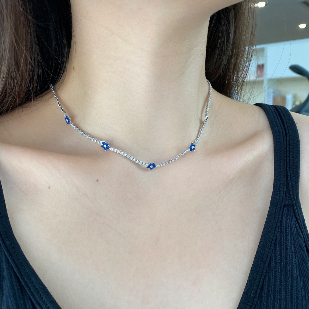[Lora-Jewelry] Collier tennis luxueux à fleurs colorées