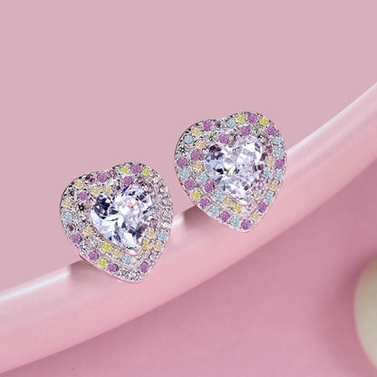 [Lora-Jewelry] Boucles d'oreilles éblouissantes en forme de cœur