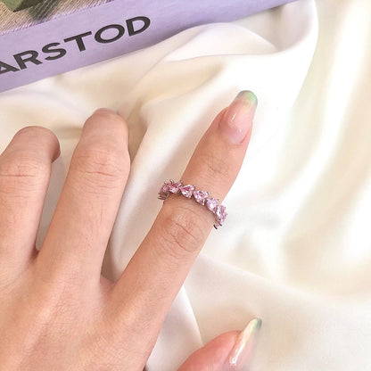 [Lora-Jewelry] Bague d'amoureux taille cœur 0,25 carat, style romantique radieux