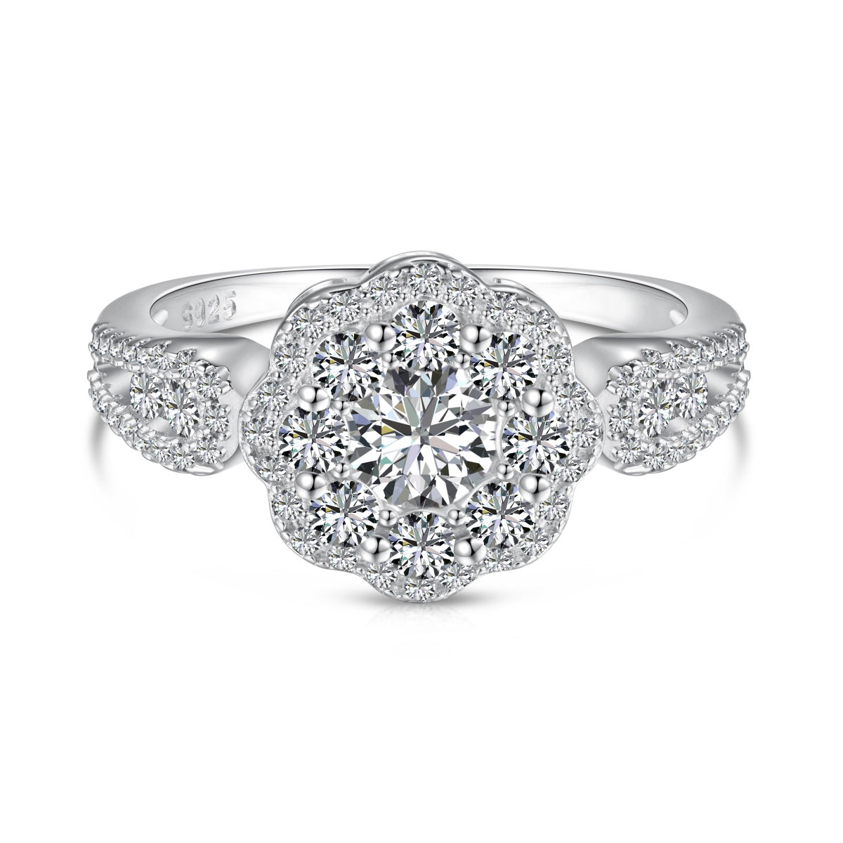 [Lora-Jewelry]繊細でカラフルなラウンドカットフラワーシェイプの結婚指輪