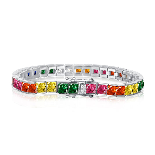 [Lora-Jewelry] Bracelet tennis taille princesse aux couleurs éclatantes
