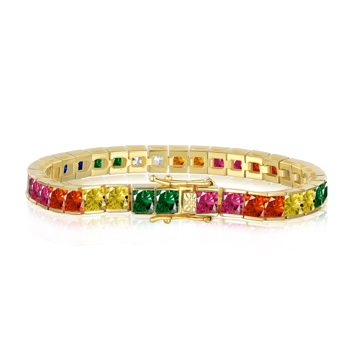 [Lora-Jewelry] Bracelet tennis taille princesse aux couleurs éclatantes
