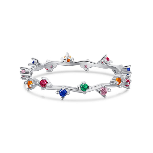 [Lora-Jewelry] Bague quotidienne ronde colorée et rayonnante