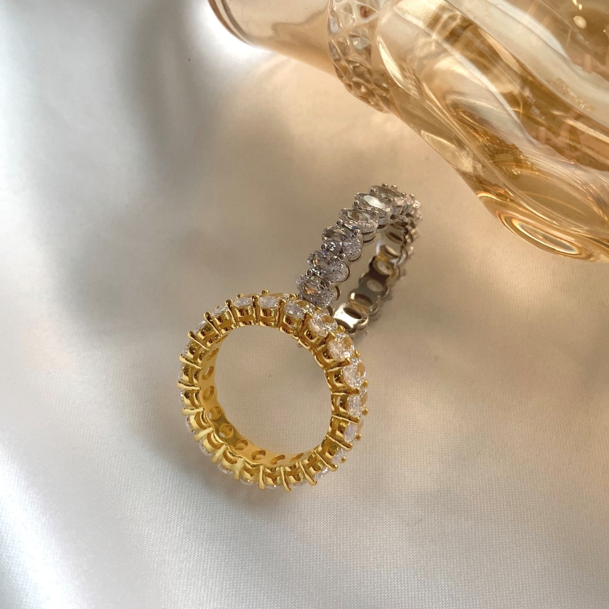 [Lora-Jewelry] Bague tennis ovale ornée