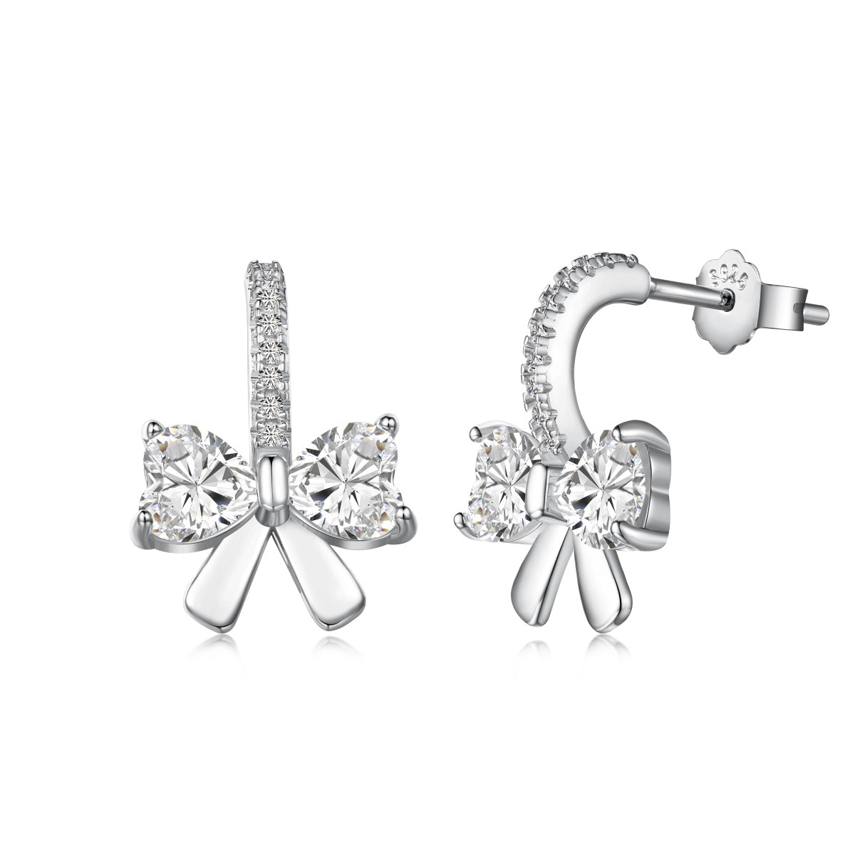 [Lora-Jewelry] Boucles d'oreilles exquises avec un design de nœud en forme de cœur