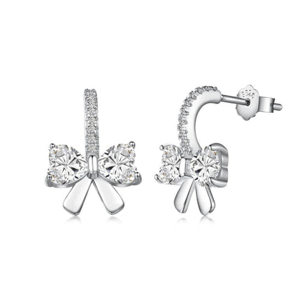 [Lora-Jewelry] Boucles d'oreilles exquises avec un design de nœud en forme de cœur