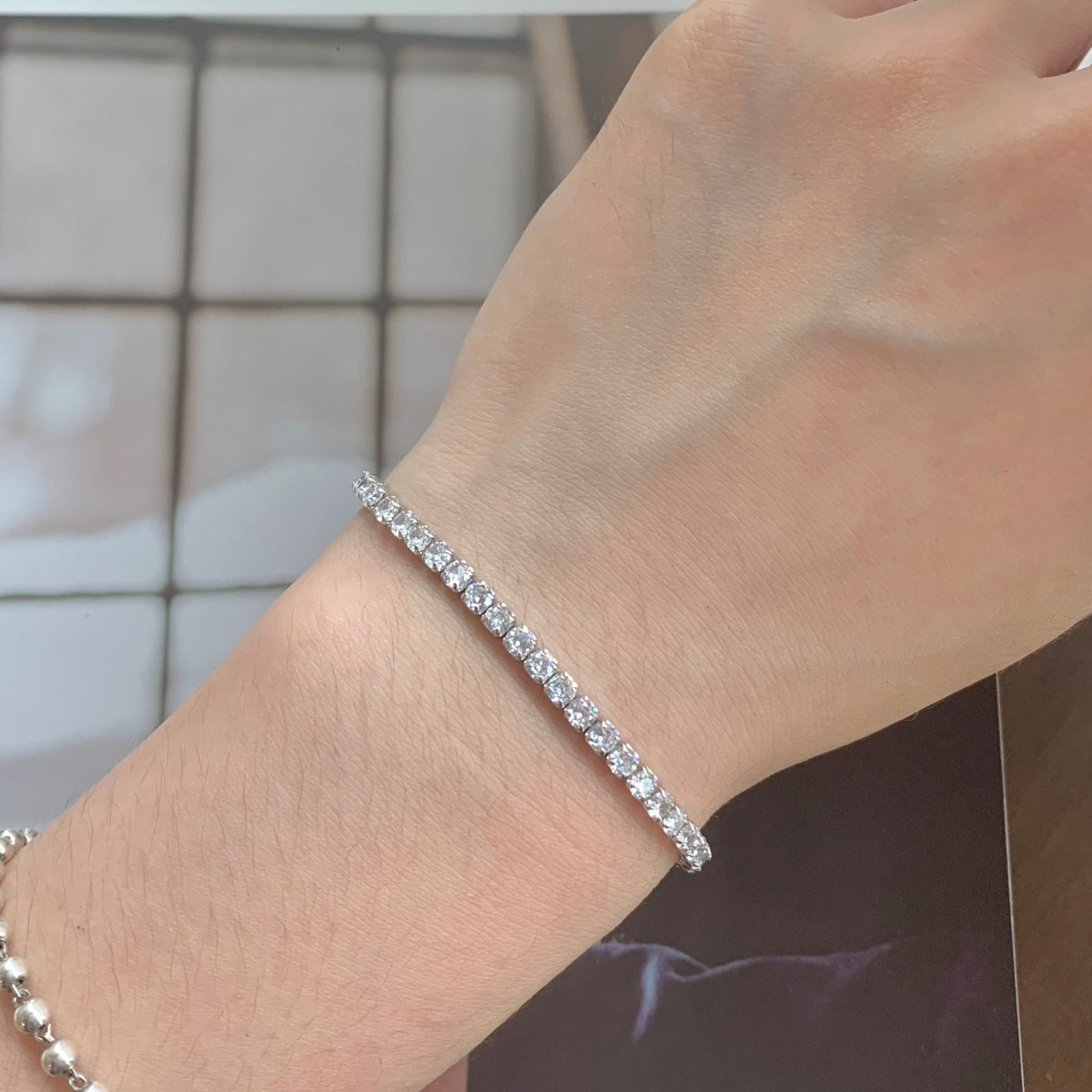 [Lora-Jewelry] Bracelet quotidien scintillant à taille ronde