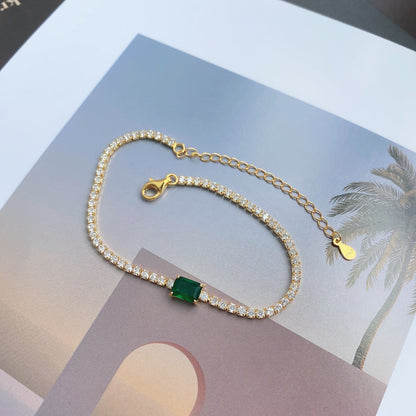 [Lora-Jewelry] Bracelet de banquet unique taille émeraude de 1,0 carat