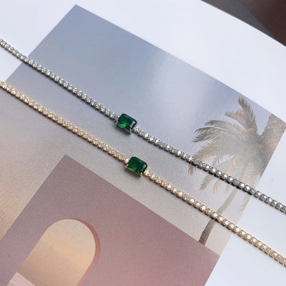[Lora-Jewelry] Bracelet de banquet unique taille émeraude de 1,0 carat