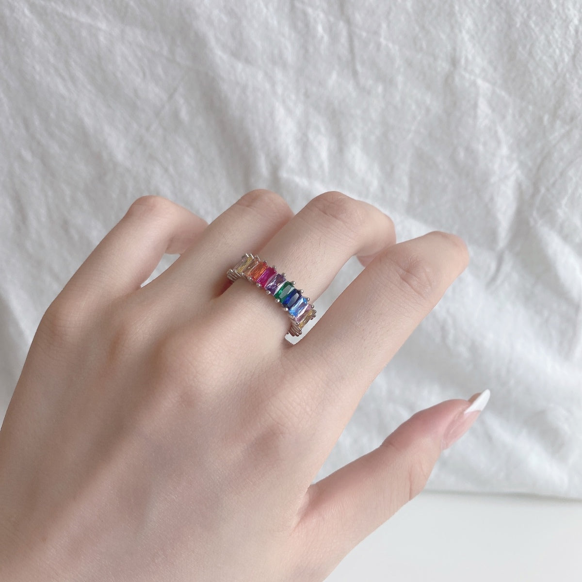 [Lora-Jewelry] Bague unique et colorée à taille radiante