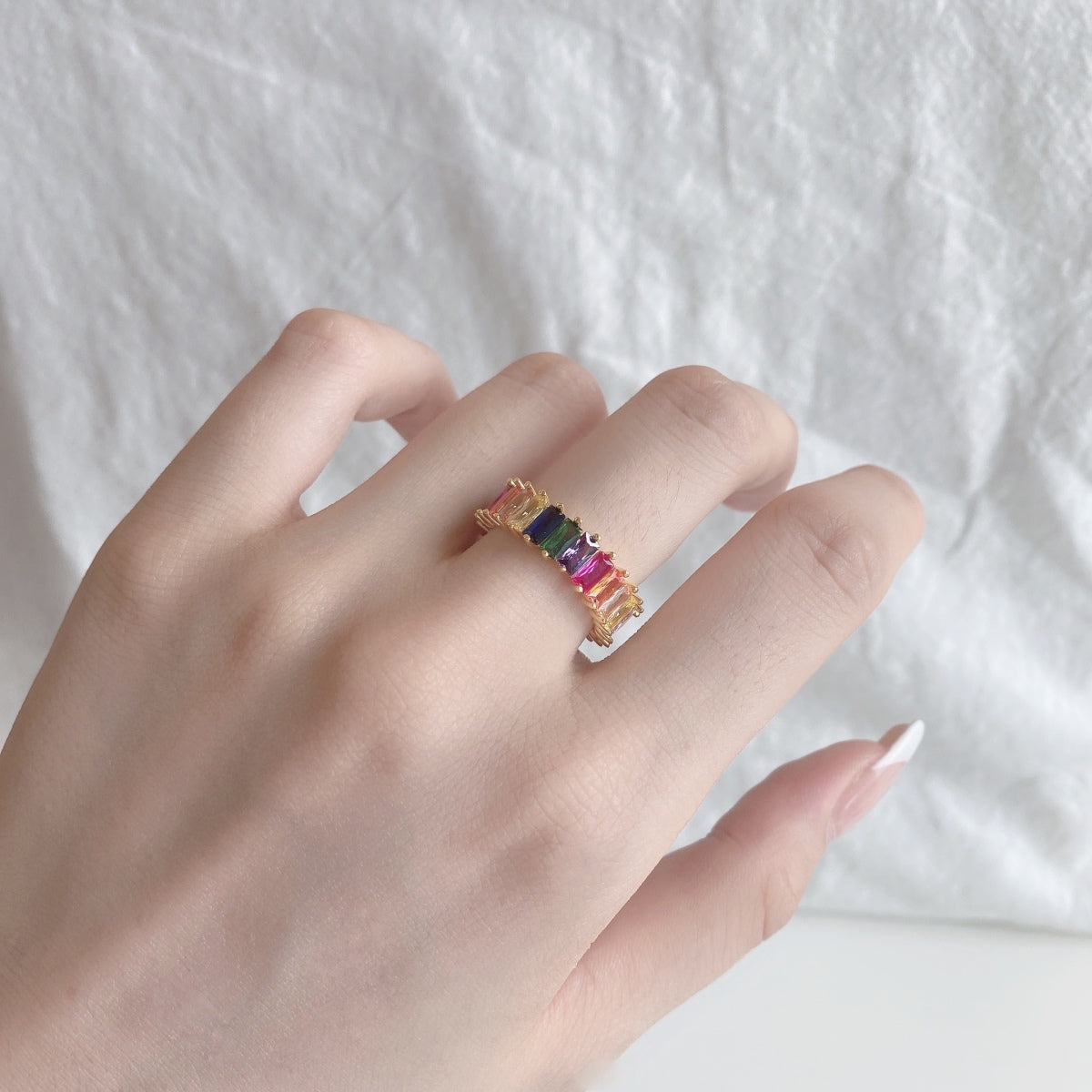 [Lora-Jewelry] Bague unique et colorée à taille radiante