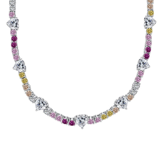 [Lora-Jewelry] Chaîne de tennis arc-en-ciel délicate et colorée
