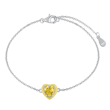 [Lora-Jewelry] Bracelet romantique scintillant en forme de cœur pour amoureux