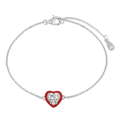 [Lora-Jewelry] Bracelet romantique scintillant en forme de cœur pour amoureux