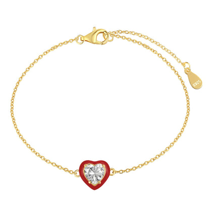 [Lora-Jewelry] Bracelet romantique scintillant en forme de cœur pour amoureux