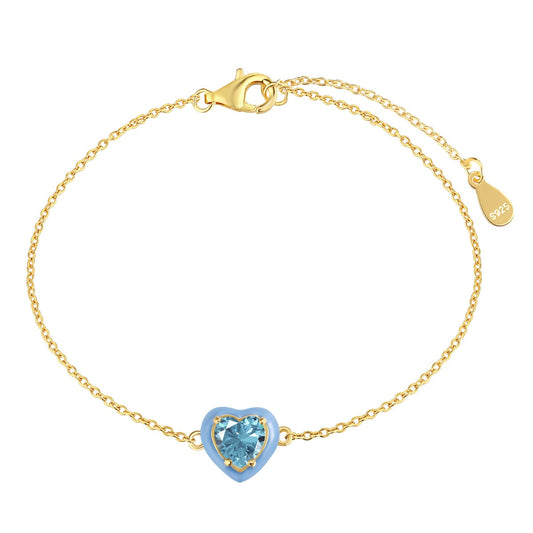 [Lora-Jewelry] Bracelet romantique scintillant en forme de cœur pour amoureux