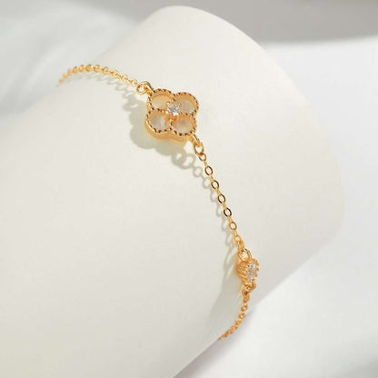 [Lora-Jewelry] Bracelet délicat trèfle à quatre feuilles