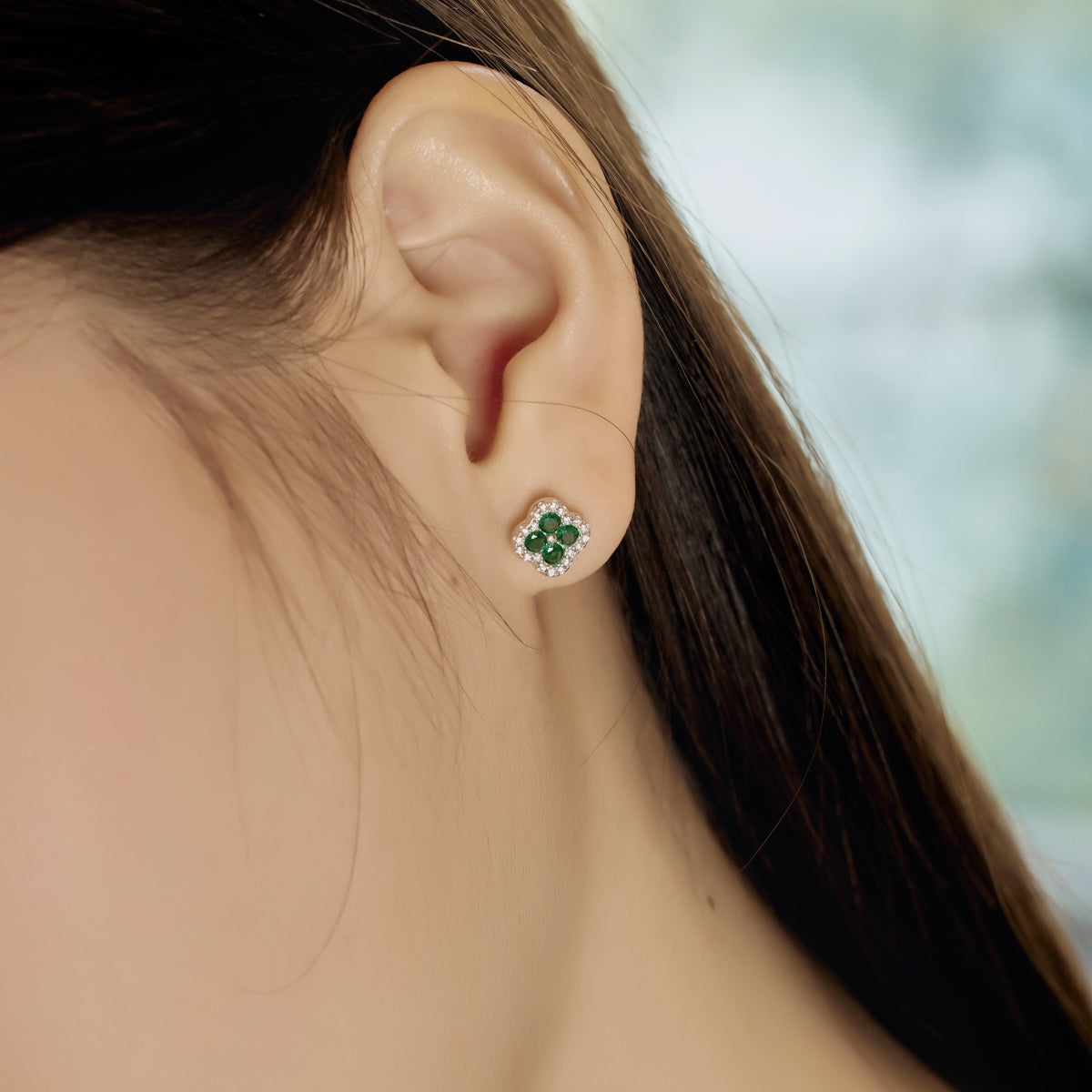 [Lora-Jewelry] Boucles d'oreilles en forme de trèfle à quatre feuilles