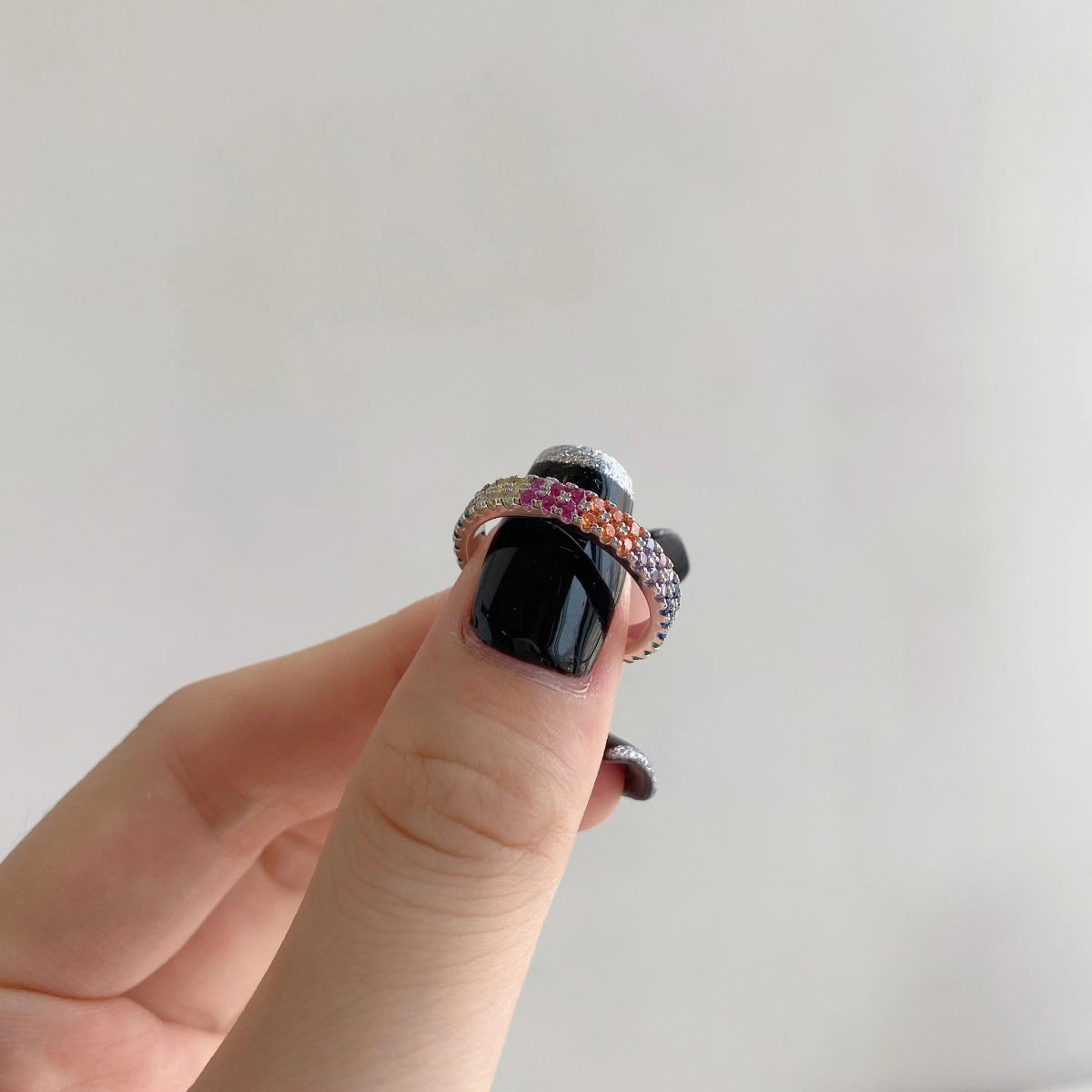 [Lora-Jewelry] Bague tennis ronde colorée unique