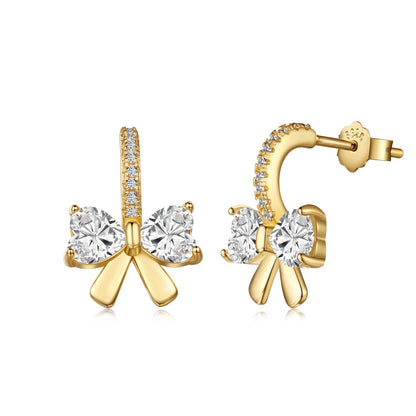 [Lora-Jewelry] Boucles d'oreilles exquises avec un design de nœud en forme de cœur