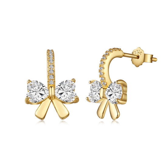 [Lora-Jewelry]ハート型のリボンデザインが美しいイヤリング