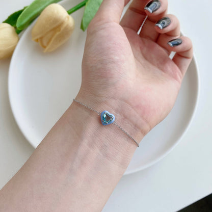 [Lora-Jewelry] Bracelet romantique scintillant en forme de cœur pour amoureux